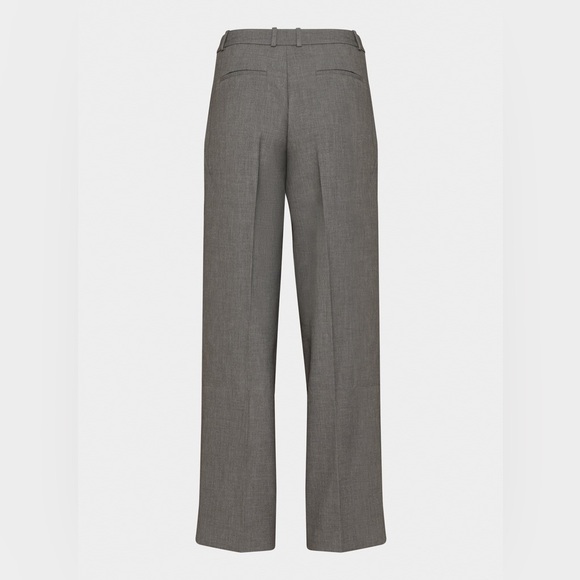 Aritzia Babaton Grey Gray High Waisted Rise Wide Leg Pleated Pants w/ Belt Loops - Picture 8 of 16
